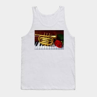 Pocket Trumpet And Red Rose Tank Top